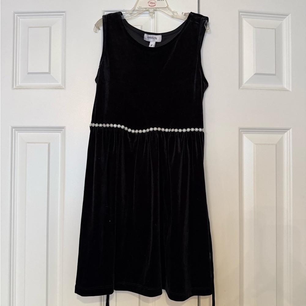 Speechless black velvet girls dress size 8 nwt